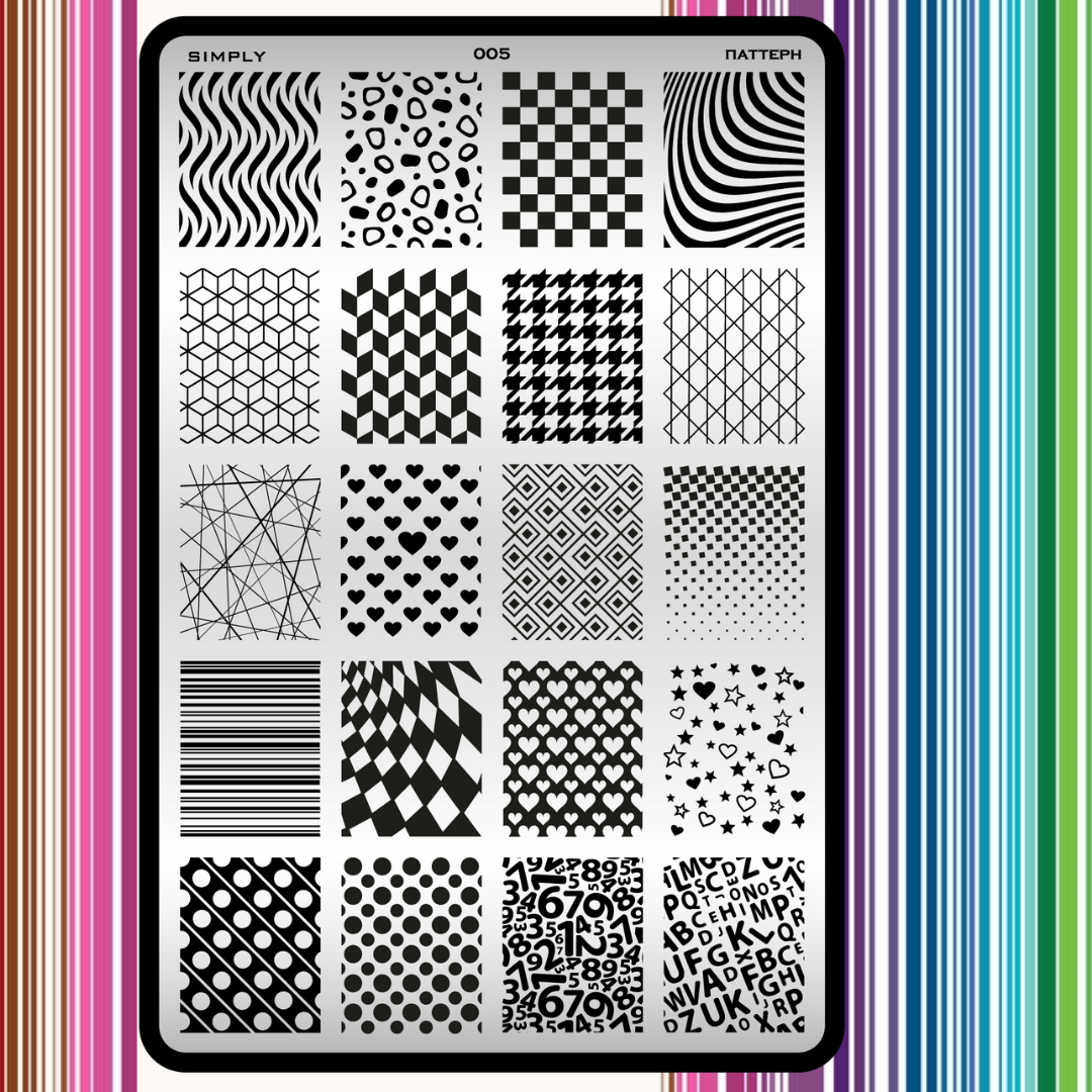 005 Stamping plate “Pattern”, 3,6*5,9 in