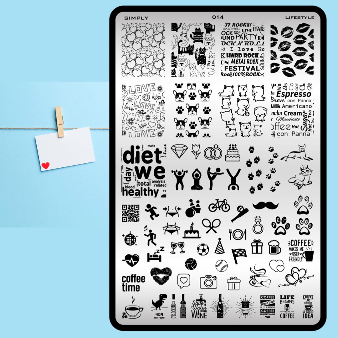 014 Stamping plate “Lifestyle”, 3,6*5,9 in