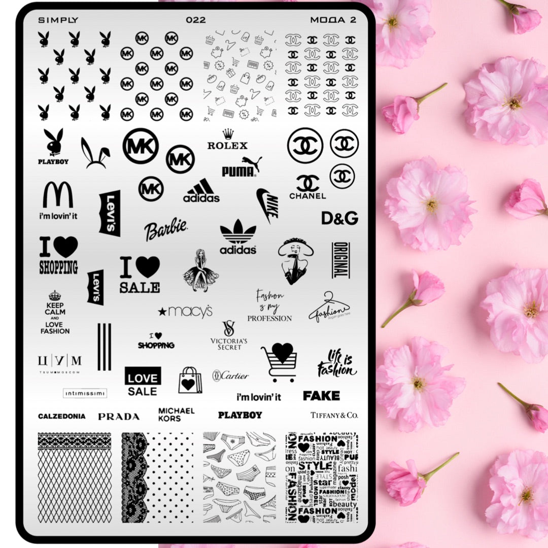 022 Stamping plate “Fashion 2”, 3,6*5,9 in