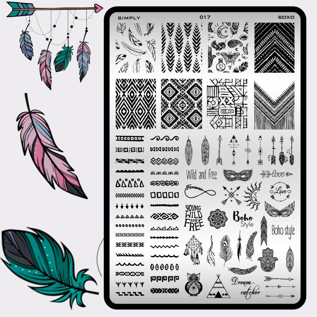 017 Stamping plate “Boho”, 3,6*5,9 in
