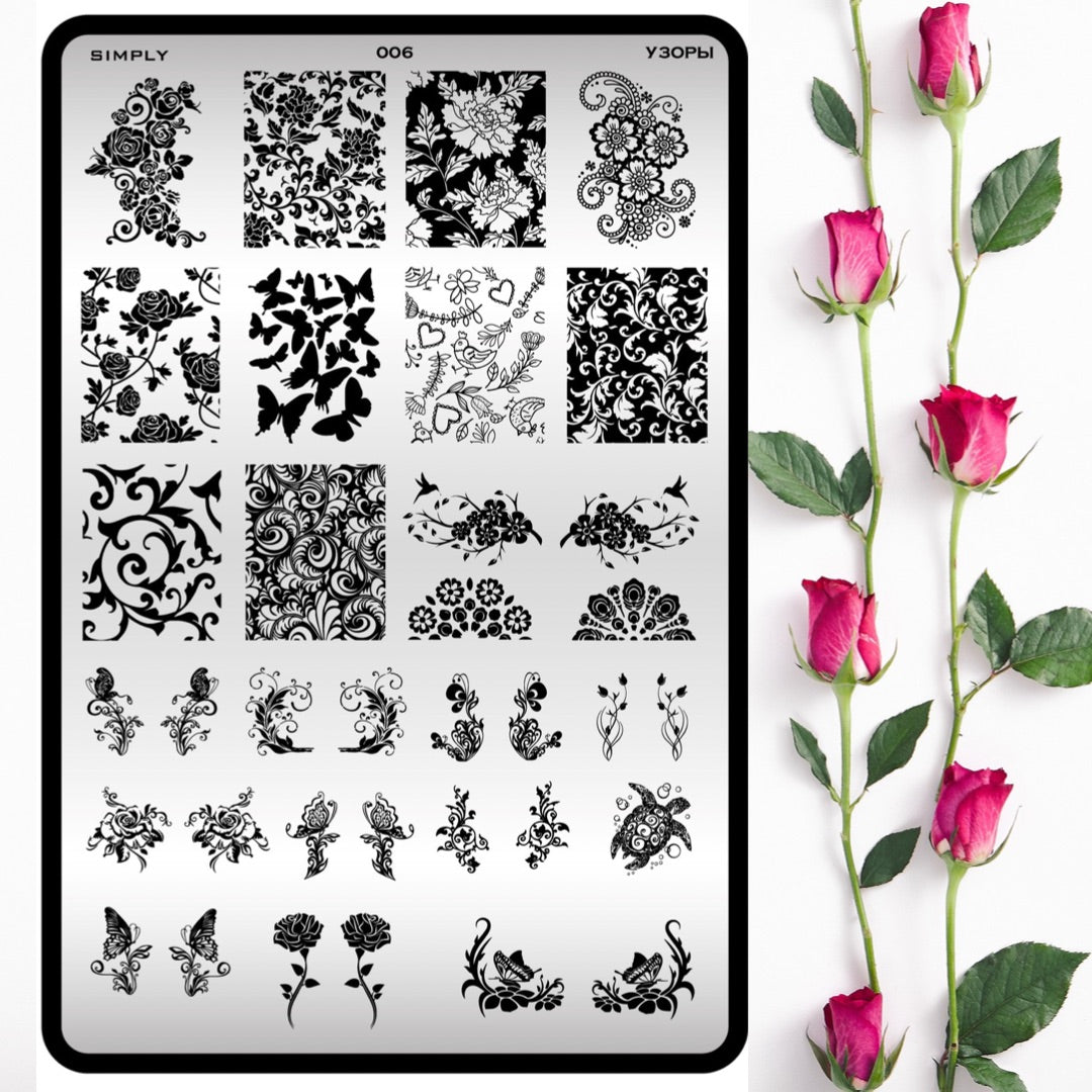006 Stamping plate “Traceries”, 3,6*5,9 in