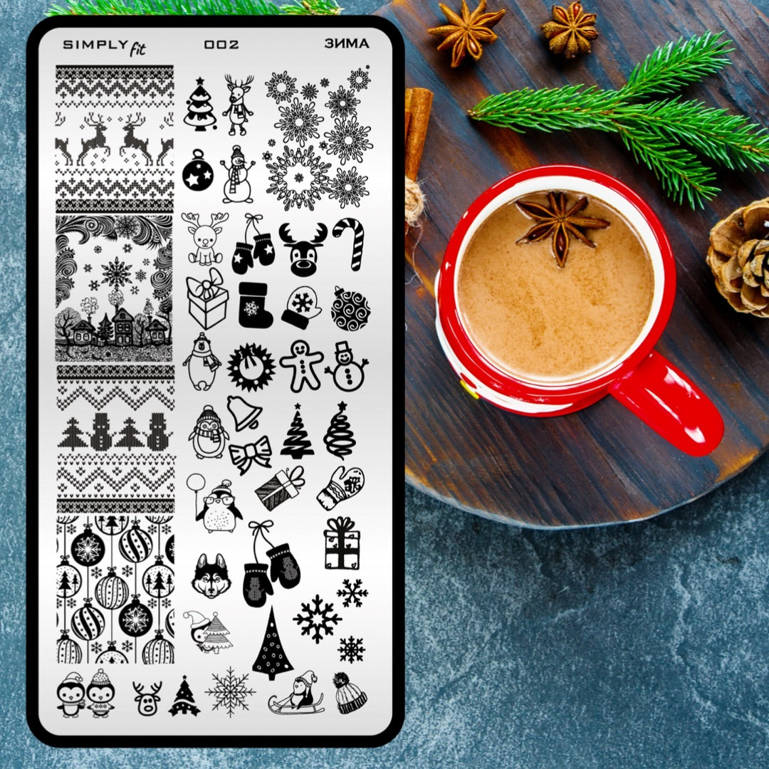 002 Stamping plate FIT “Winter”, 2,4*4,8 in