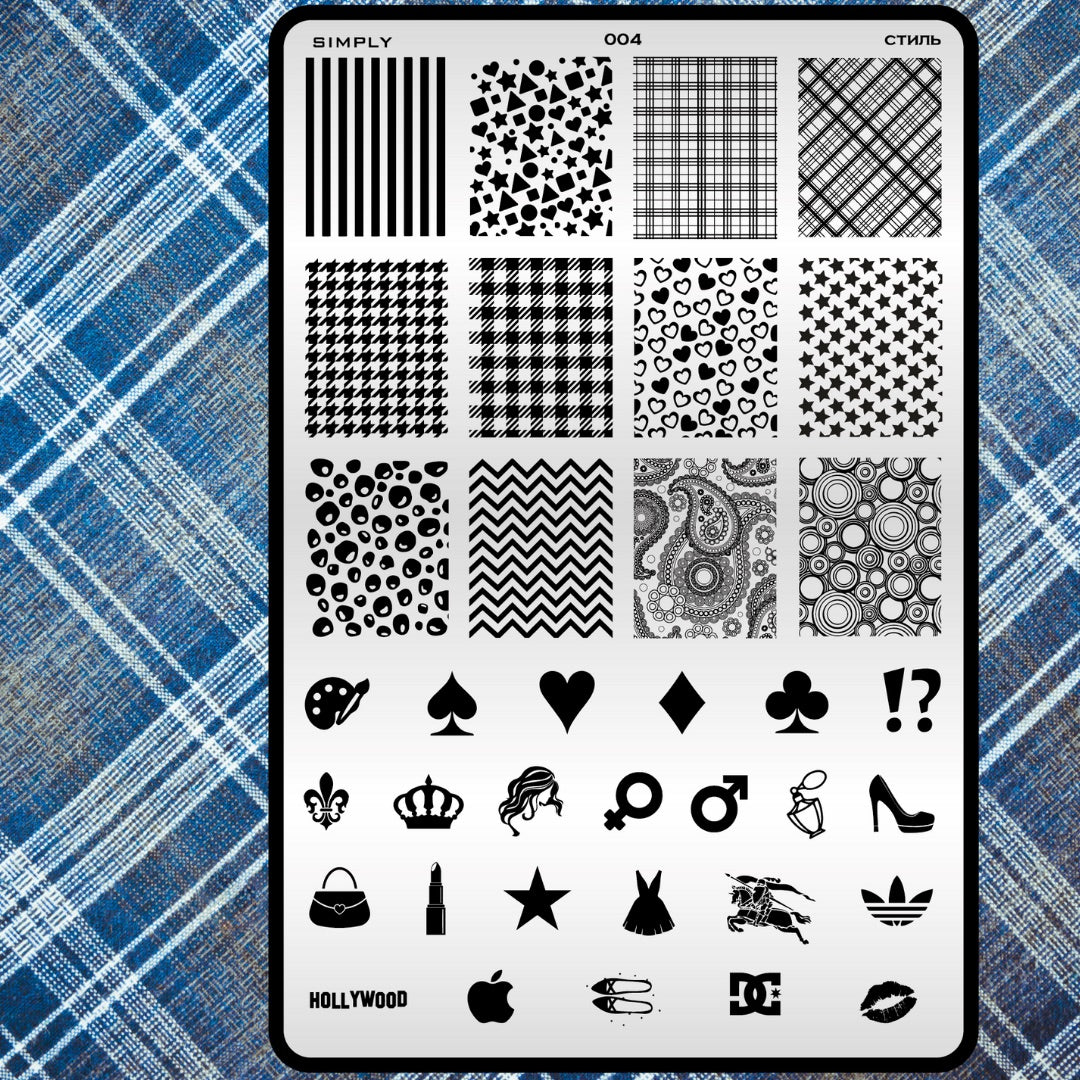 004 Stamping plate “Style”, 3,6*5,9 in